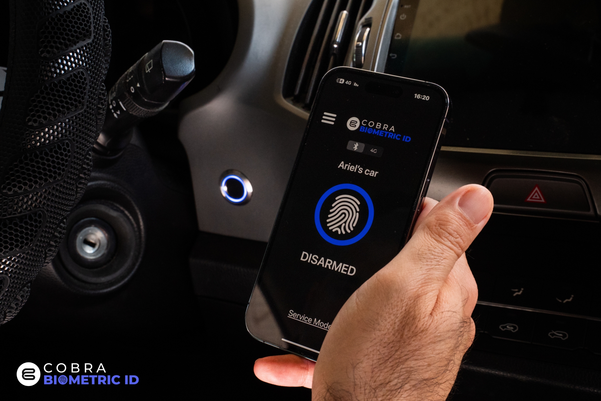 סוף עידן הקודניות ברכב- קוברה משיקה את Cobra Biometric ID מערכת הנעה בטביעת אצבע